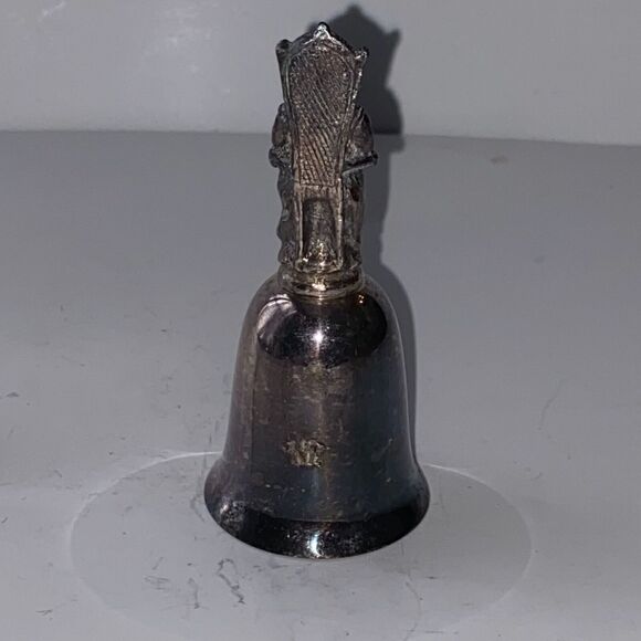 New England Collectors Society Bell King on Throne Silver Plate 3 x 1.25 - Picture 6 of 9